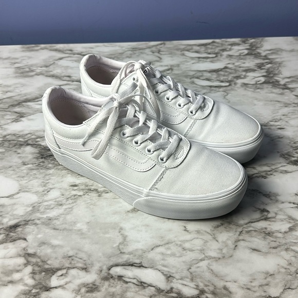 Vans Shoes - All White Vans Women’s Size 9.5